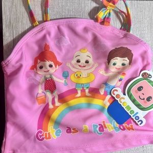 Baby Girl Cocomelon "Cute as a Rainbow" 2-Piece Tankini Swimsuit NWT